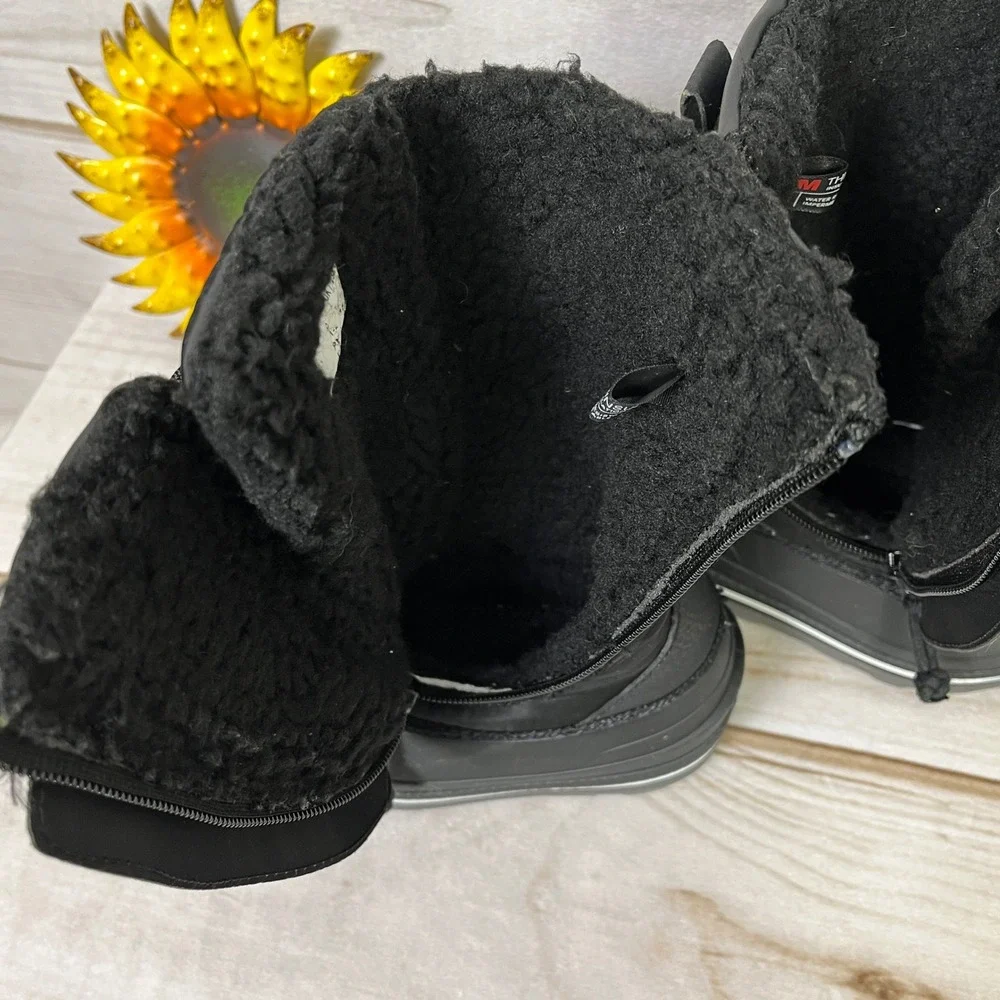 Kids Black Billy Boots Waterproof Winter Zip Up Snow Boots Size Toddler 7‎